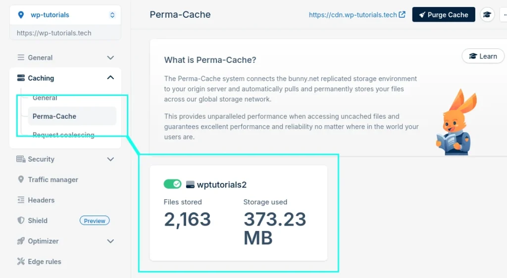 Perma-Cache and storage zone