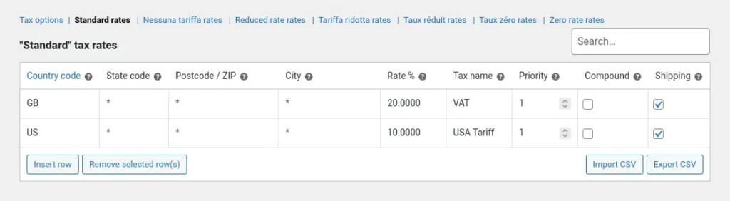 USA tariff in WooCommerce