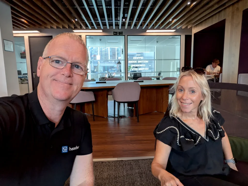 Debbie Hare and Paul Faulkner at the Spaces lounge in Reading