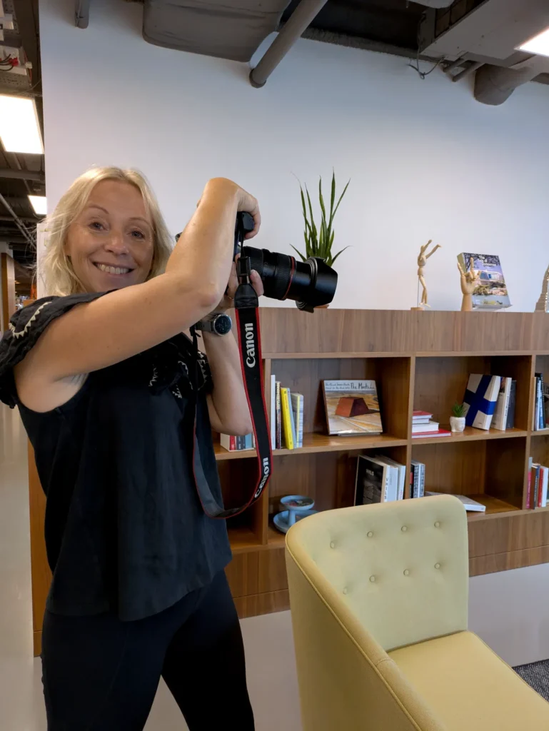 Debbie Hare taking photos