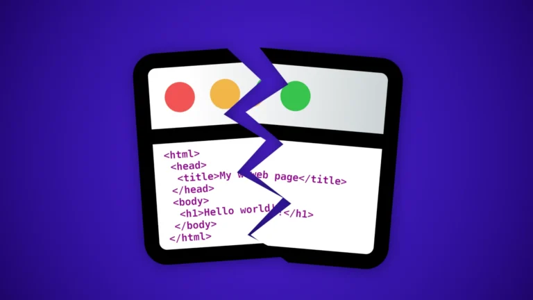 Broken web page