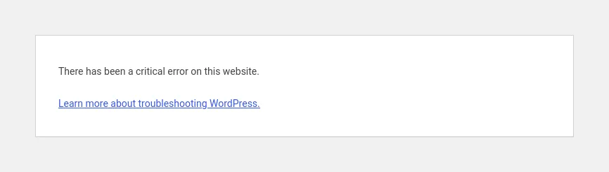 There has been a critical error on this website.